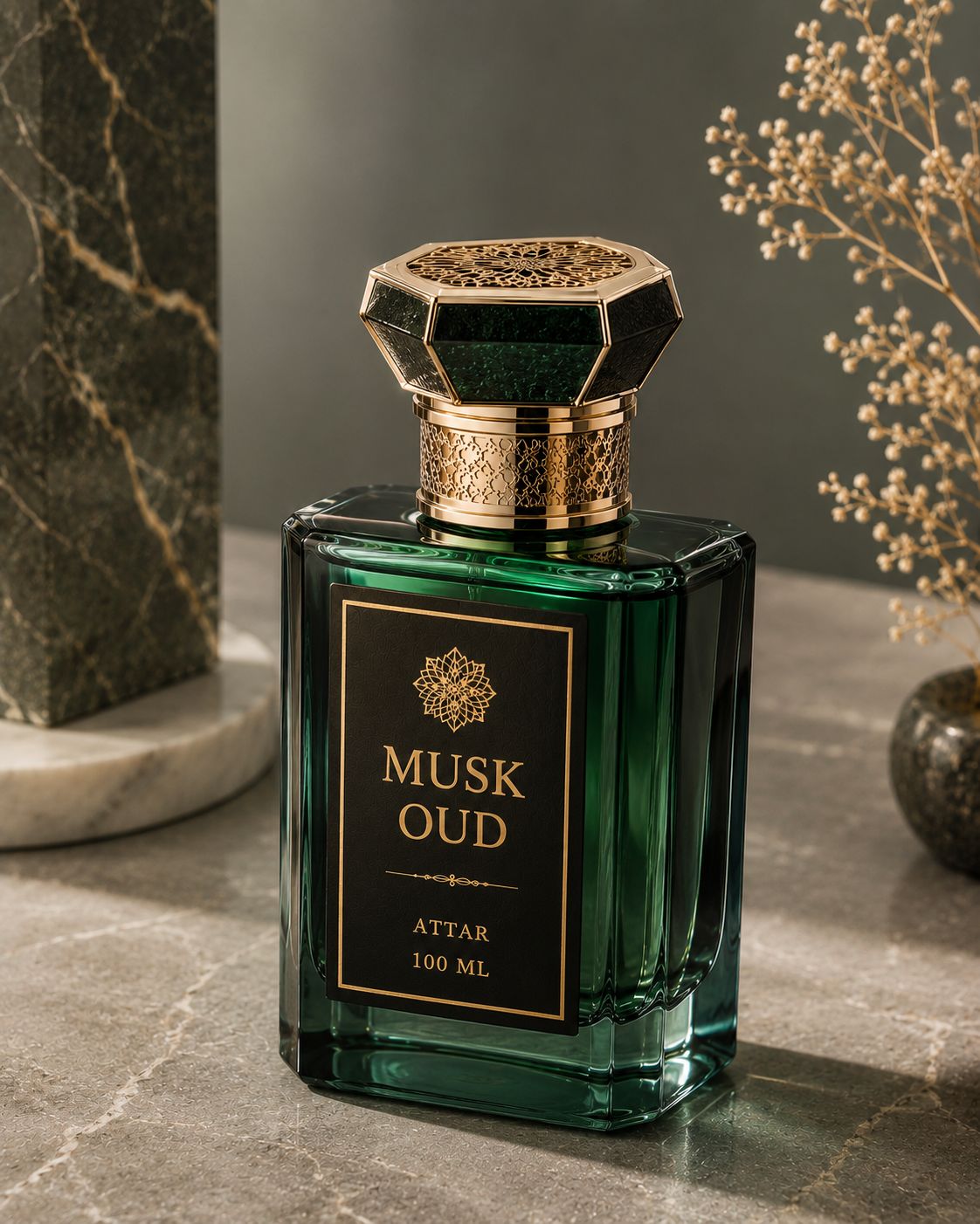 Misk Al Oud Perfume 100ml premium fragrance bottle