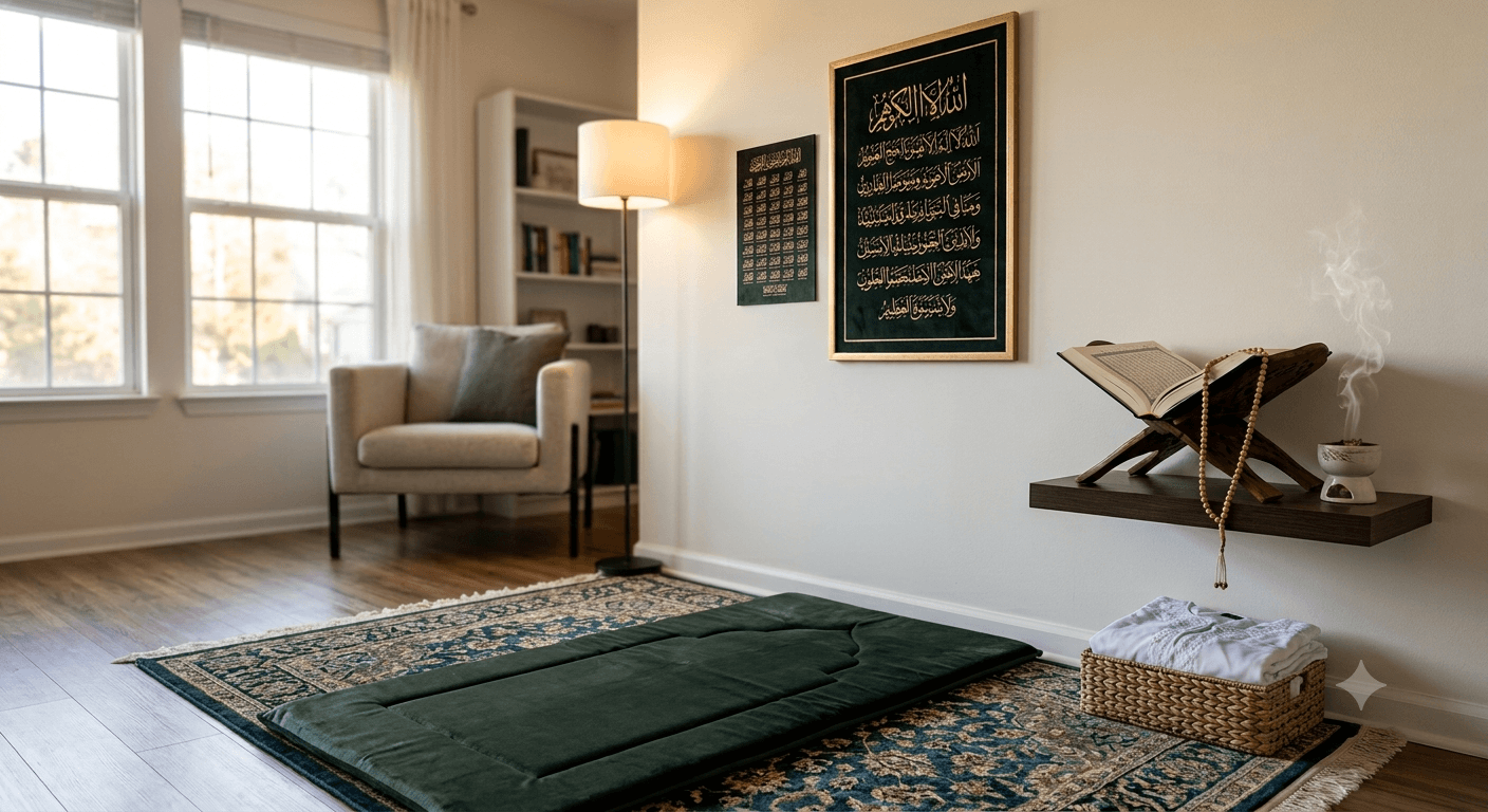 Create a Dedicated Prayer Corner (Musalla) at Home
