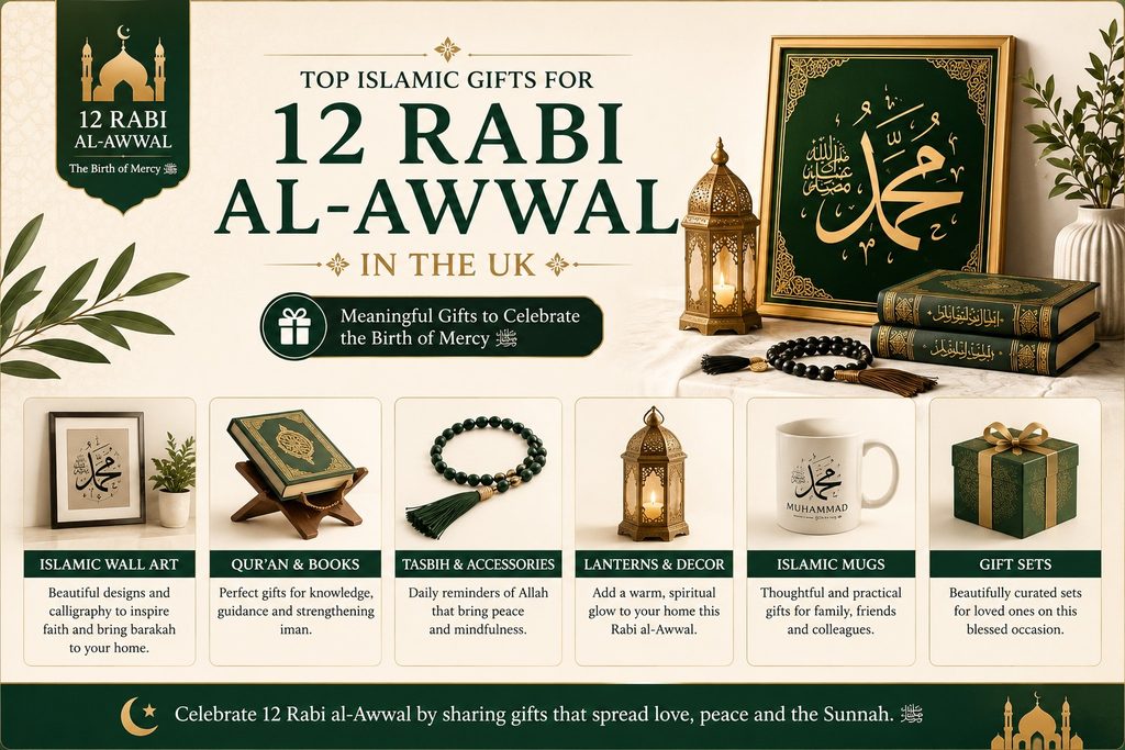 Islamic gifts for 12 Rabi al-Awwal including Kaaba Kiswah wall art and Islamic décor
