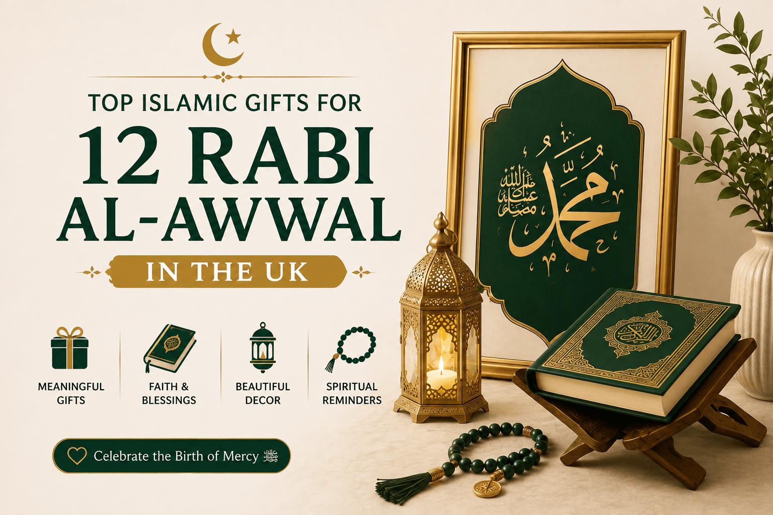 Islamic gifts for 12 Rabi al-Awwal including Kaaba Kiswah wall art and Islamic decor