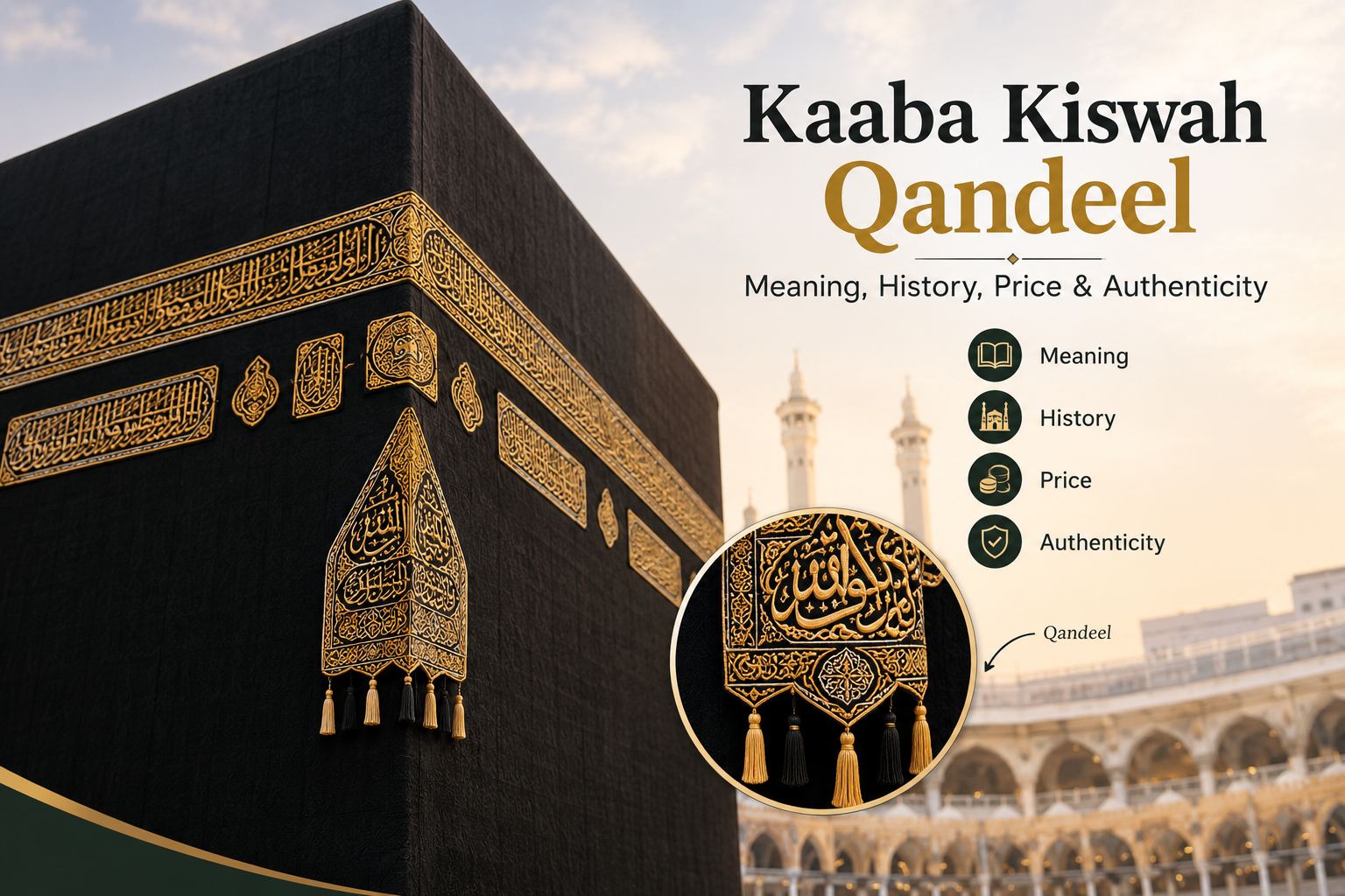 Kaaba Kiswah Qandeel authentic Islamic textile art