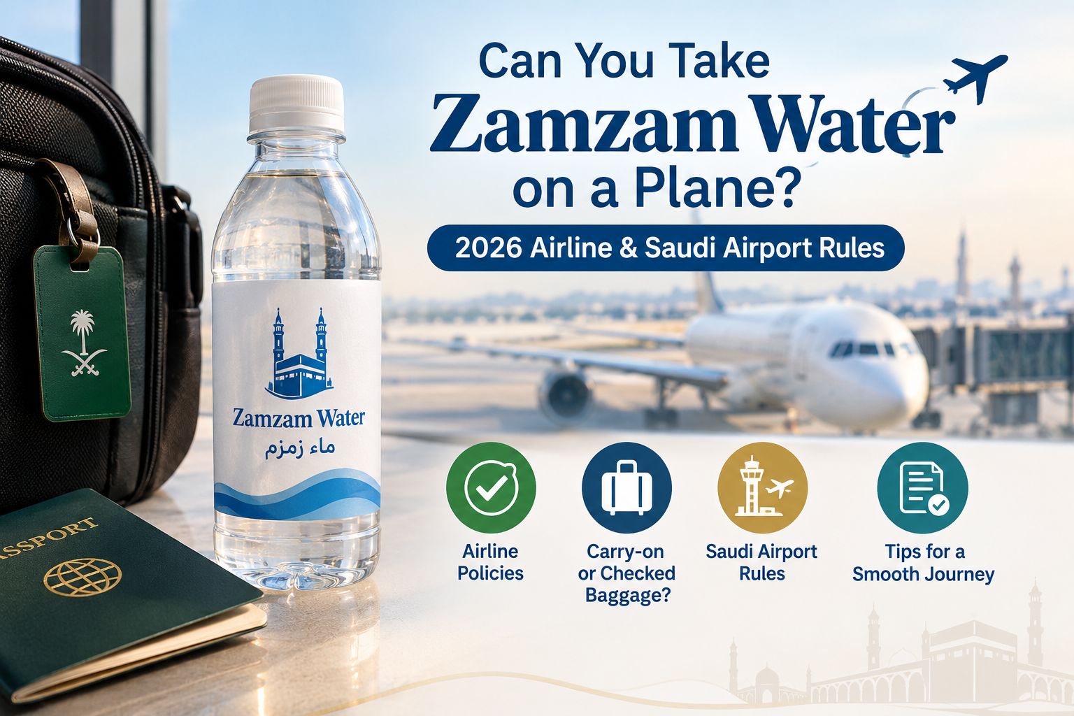 Zamzam water on a plane in 2026 airline and Saudi airport rules
